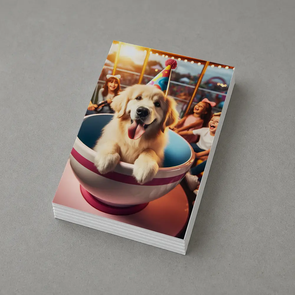 Golden Retriever Party Hat Teacup Ride Kids – Postcards