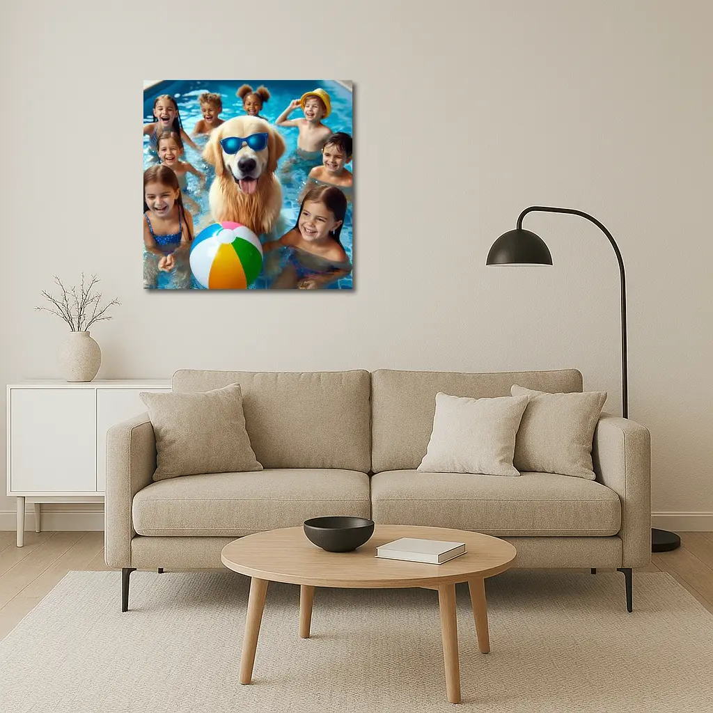 Golden Retriever Sunglasses Kids Pool Party – Wall Art