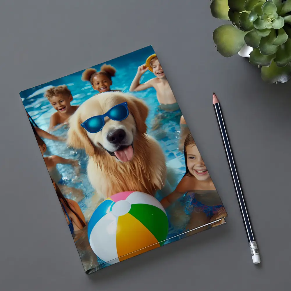 Golden Retriever Sunglasses Kids Pool Party – Notebooks