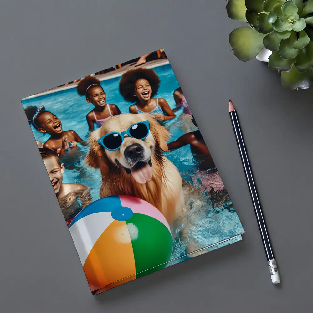 Golden Retriever With Sunglasses Pool Party – Notebooks