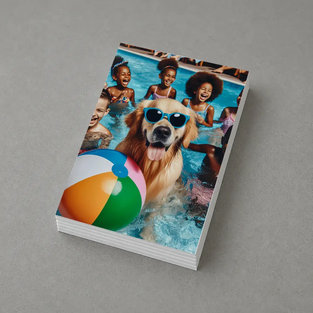 Golden Retriever With Sunglasses Pool Party – Postcards