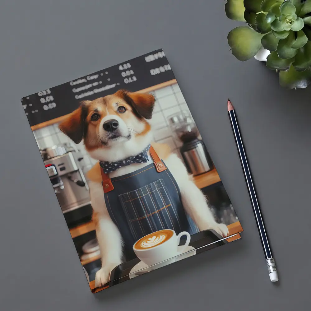 Dog Barista Serving Coffee In Cafe – Notebooks