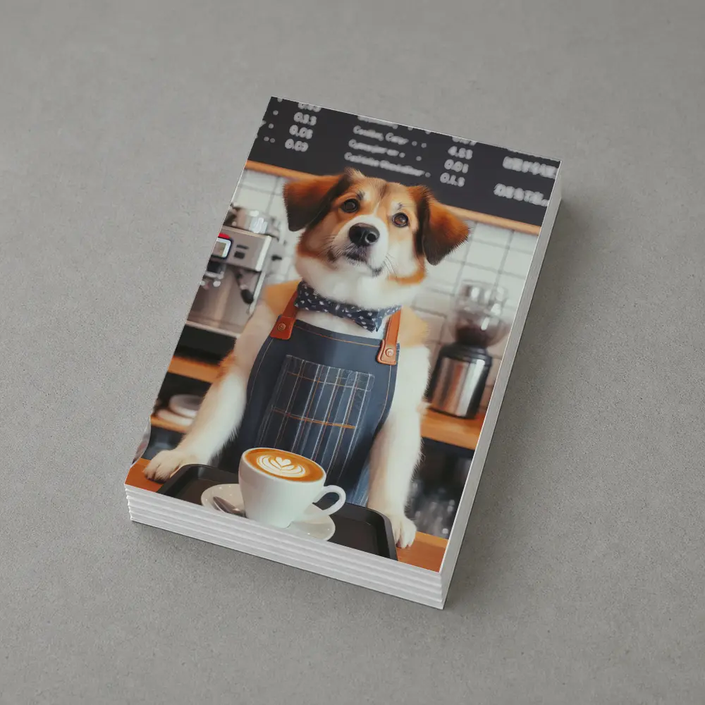 Dog Barista Serving Coffee In Cafe – Postcards