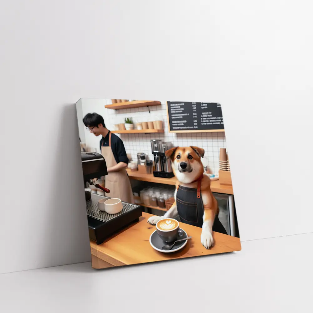 Shiba Inu Barista Dog Coffee Shop – Wall Art