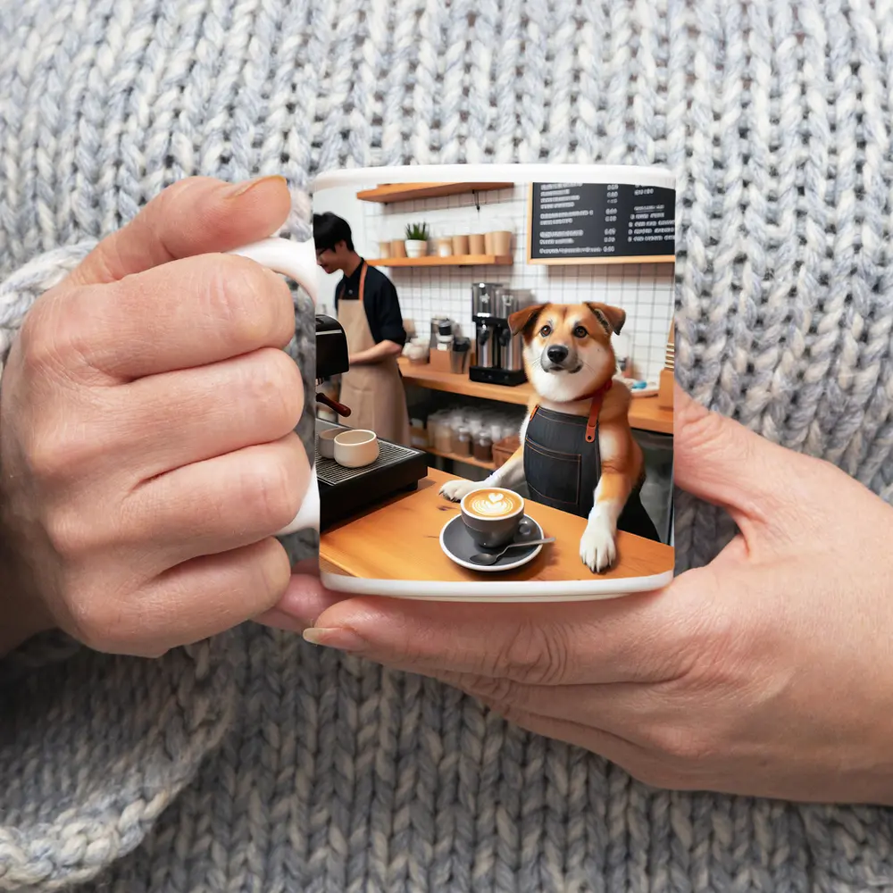 Shiba Inu Barista Dog Coffee Shop – Mugs