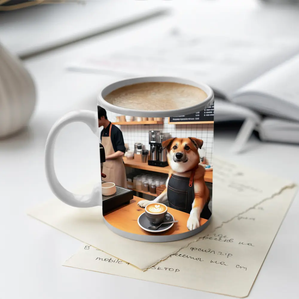 Shiba Inu Barista Dog Coffee Shop – Mugs