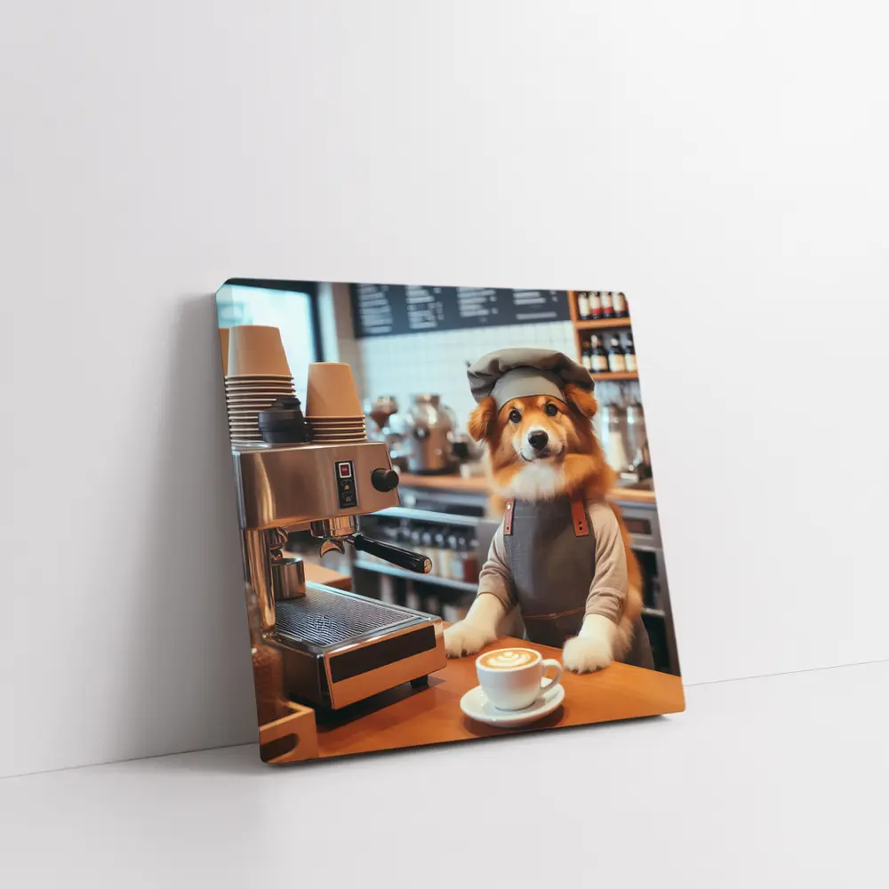 Corgi Barista Dog Working Coffee Shop – Wall Art