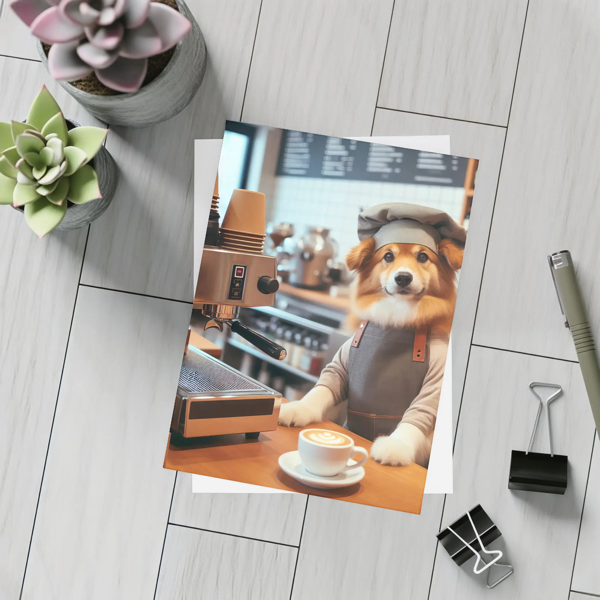 Corgi Barista Dog Working Coffee Shop – Postcards