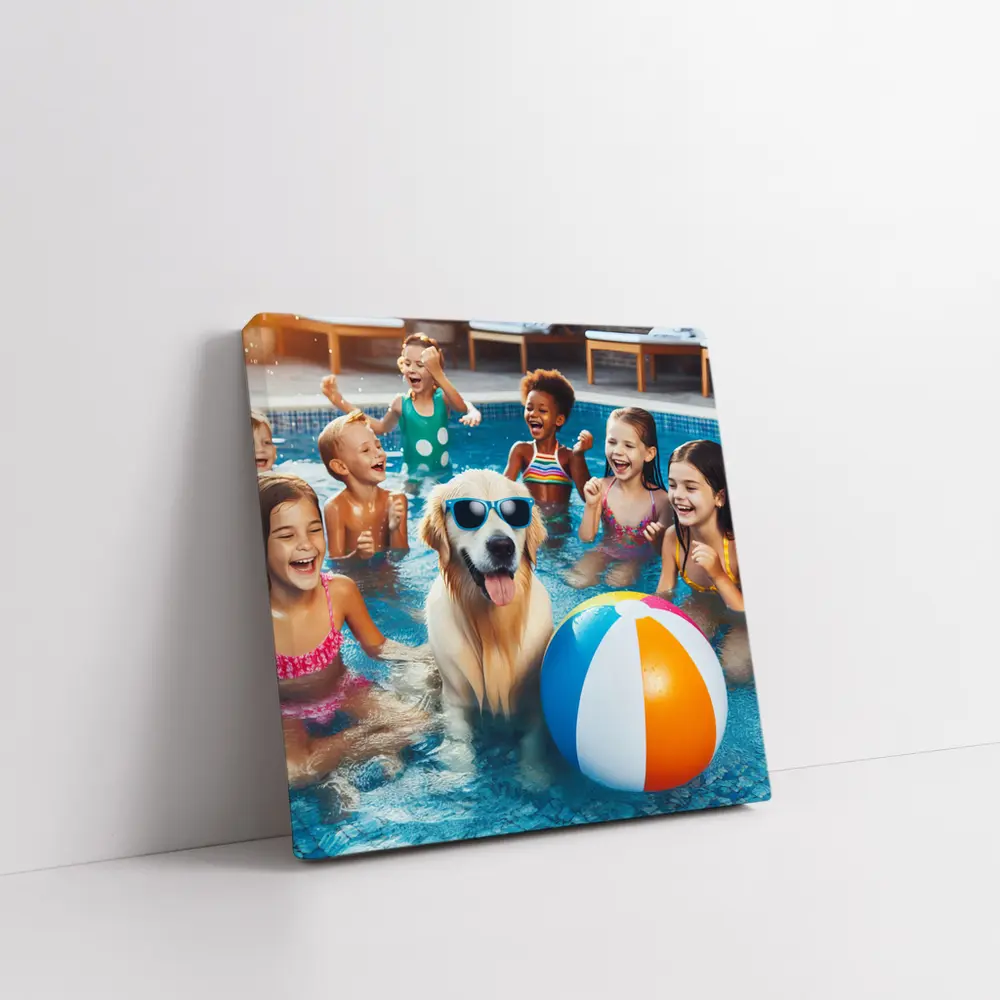 Golden Retriever Kids Pool Party Summer – Wall Art