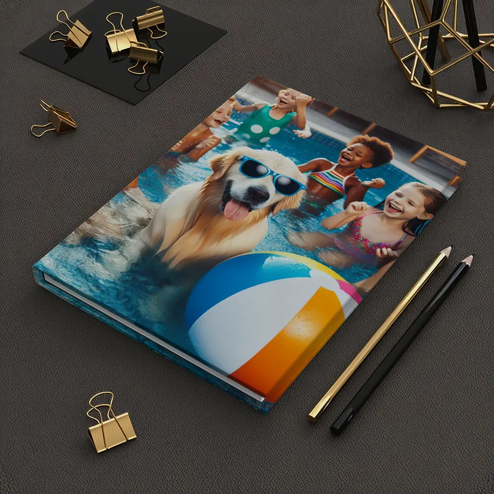 Golden Retriever Kids Pool Party Summer – Notebooks