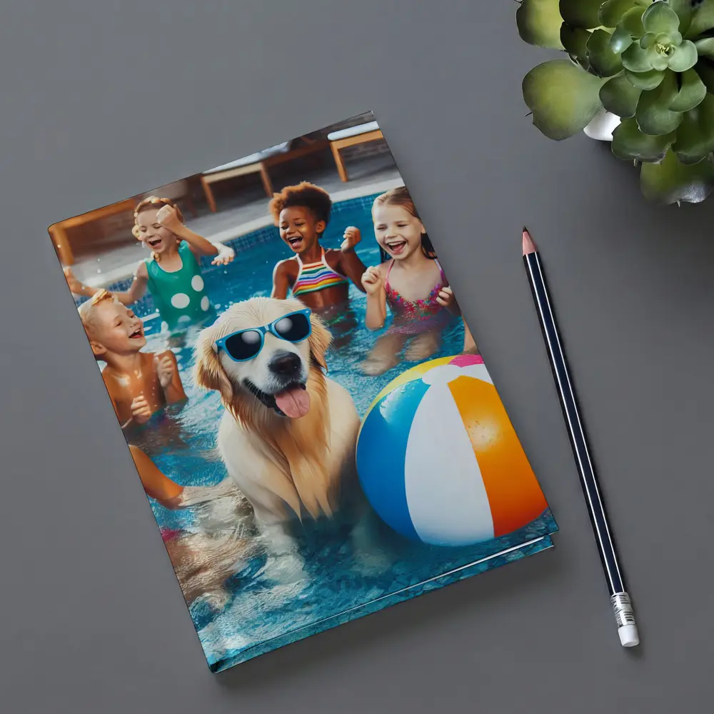 Golden Retriever Kids Pool Party Summer – Notebooks