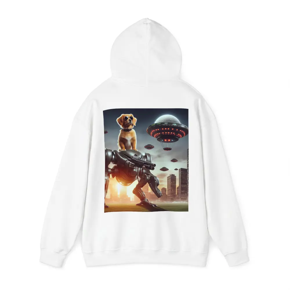 Cool Dog On Robot Mech Alien Invasion – Hoodies