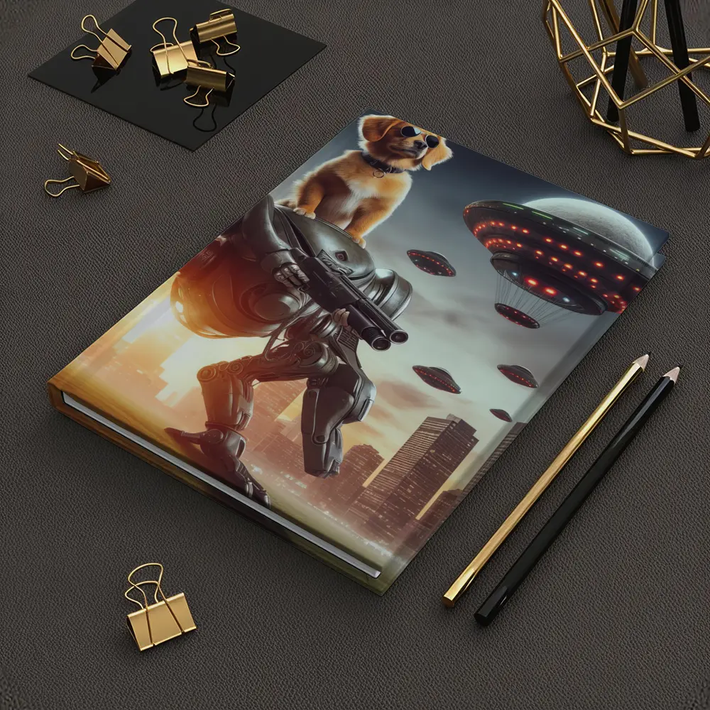 Cool Dog On Robot Mech Alien Invasion – Notebooks