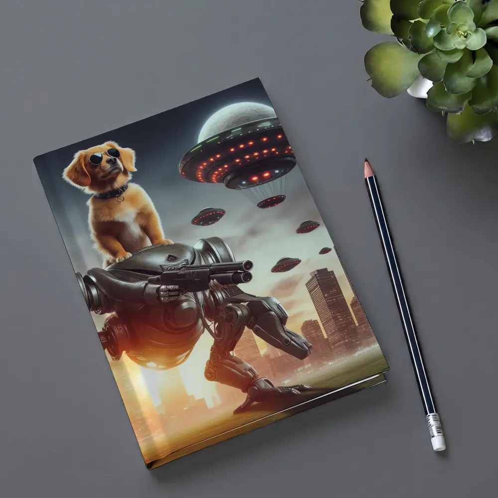 Cool Dog On Robot Mech Alien Invasion – Notebooks