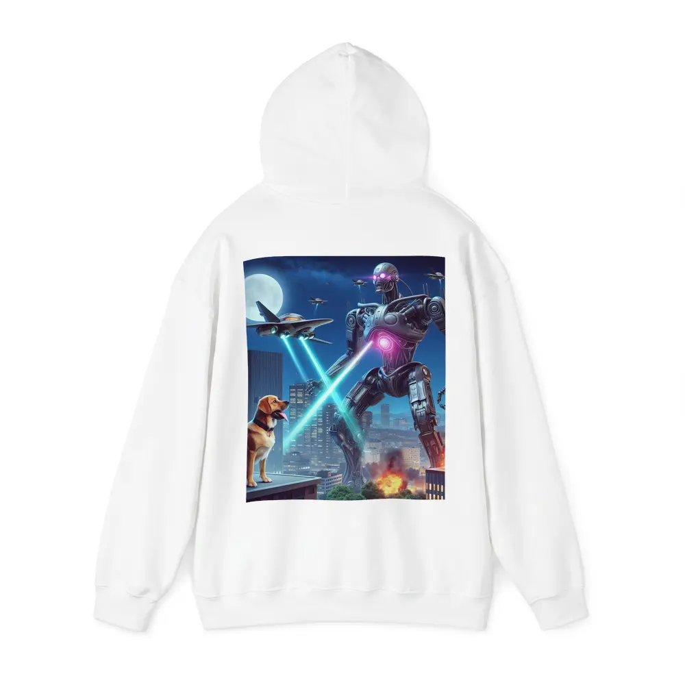 Giant Robot Dog City Night Attack – Hoodies