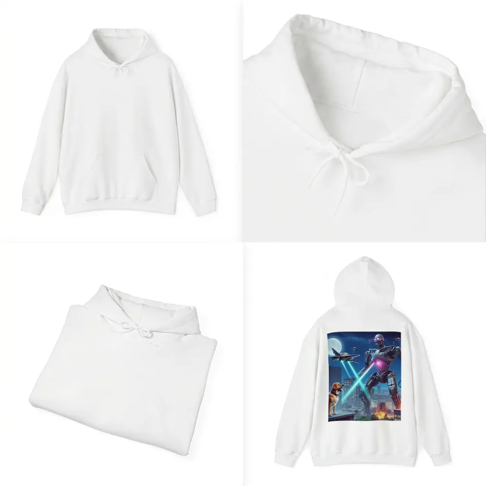 Giant Robot Dog City Night Attack – Hoodies