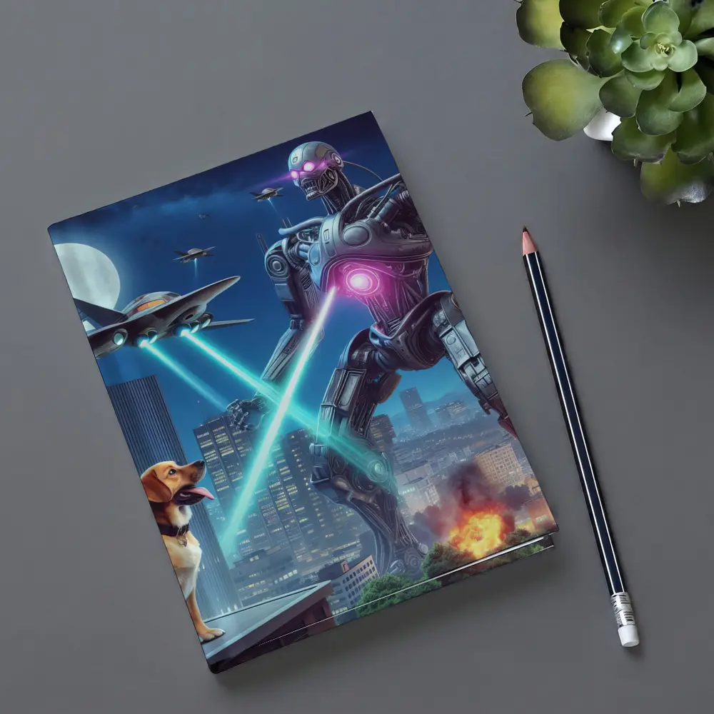 Giant Robot Dog City Night Attack – Notebooks