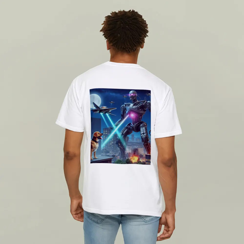 Giant Robot Dog City Night Attack – T-Shirts