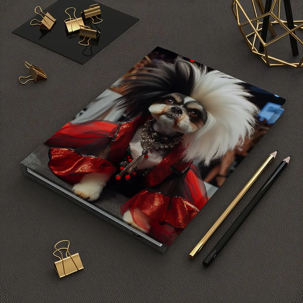 Shih Tzu Dog Red Dress Fashion Runway – Notebooks