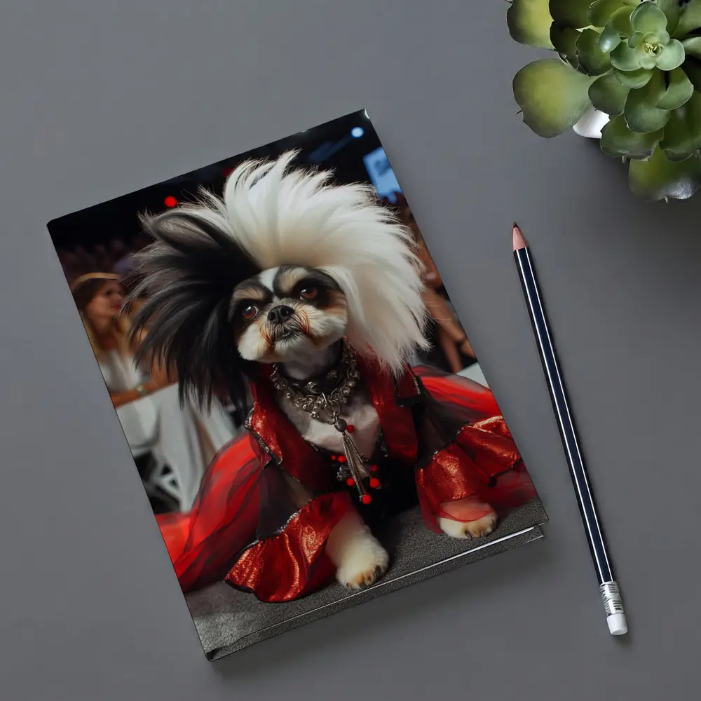 Shih Tzu Dog Red Dress Fashion Runway – Notebooks