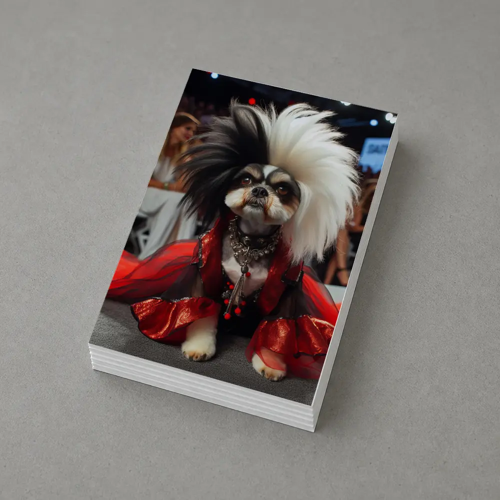 Shih Tzu Dog Red Dress Fashion Runway – Postcards