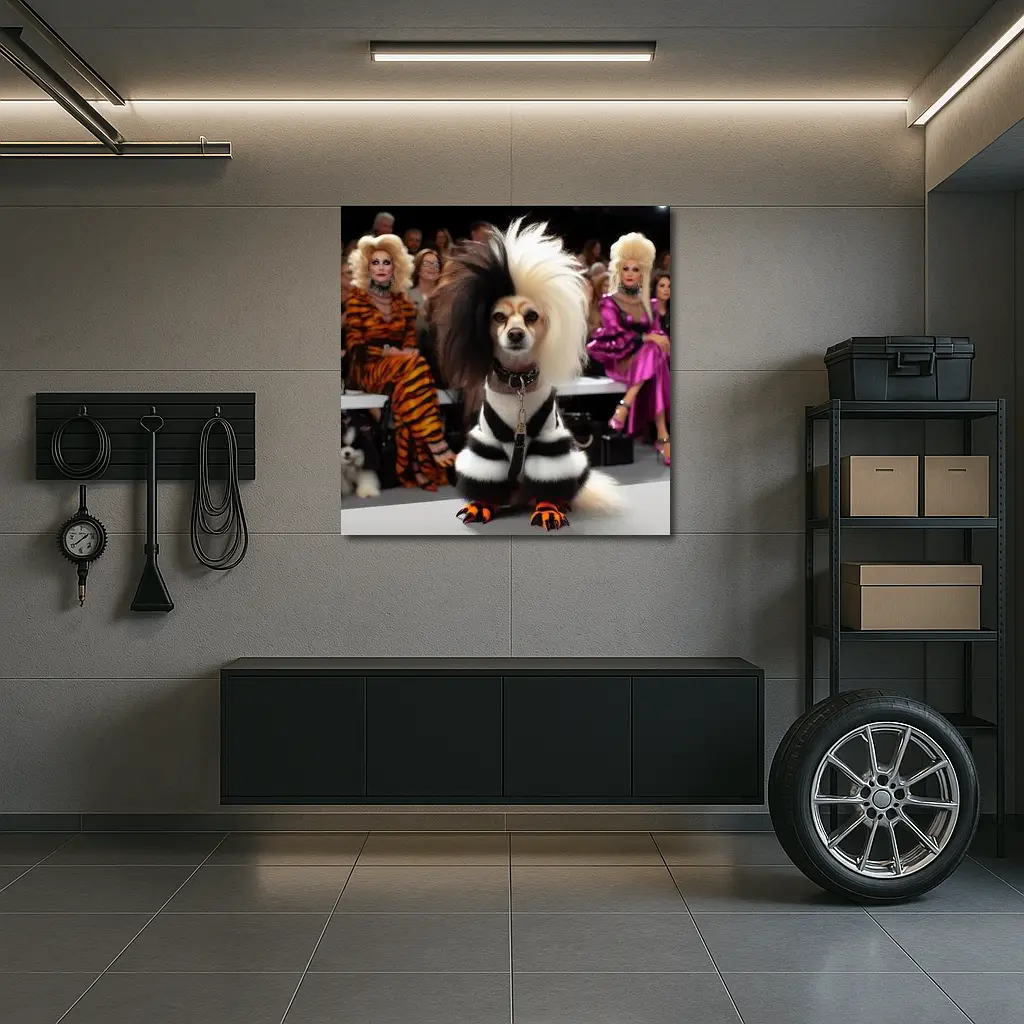 Fancy Dog Fashion Show Glamorous Audience – Wall Art