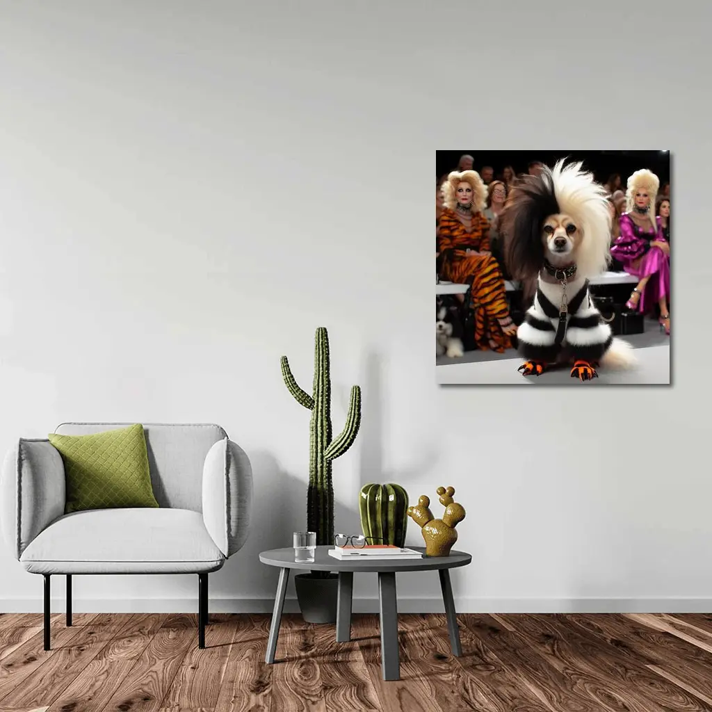 Fancy Dog Fashion Show Glamorous Audience – Wall Art