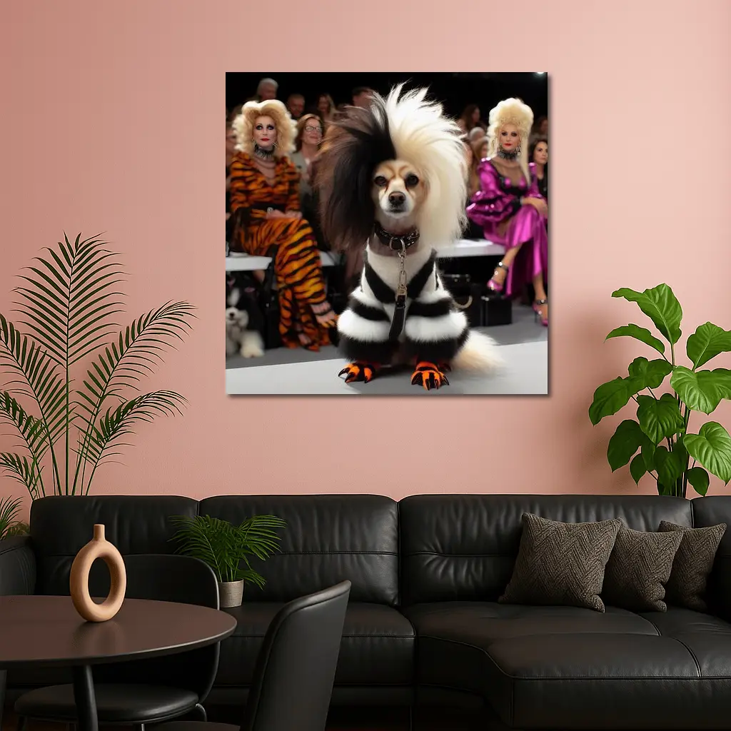 Fancy Dog Fashion Show Glamorous Audience – Wall Art