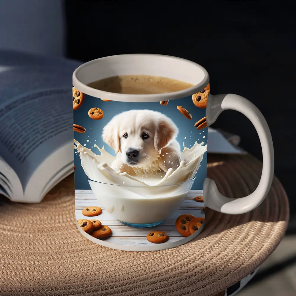 Golden Retriever Puppy Milk Bowl Cookies – Mugs