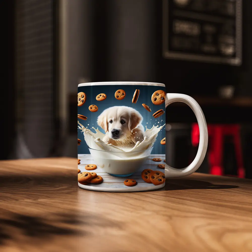 Golden Retriever Puppy Milk Bowl Cookies – Mugs