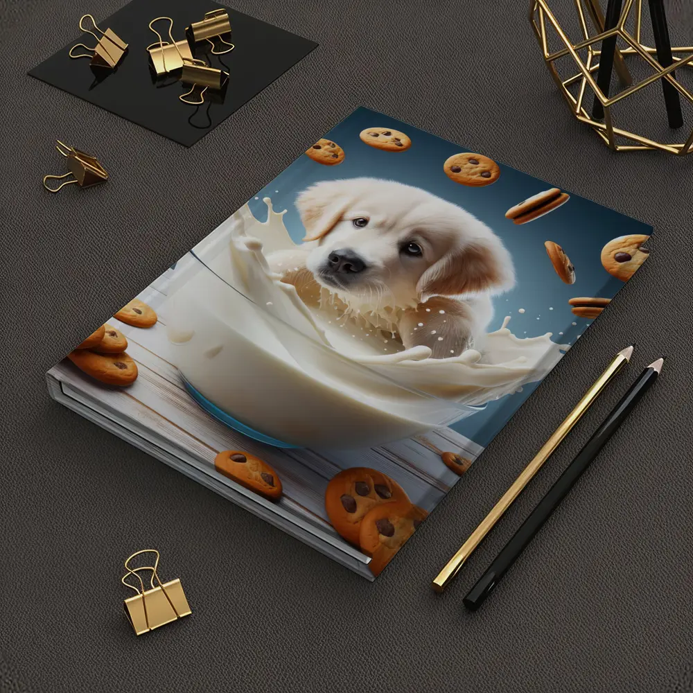 Golden Retriever Puppy Milk Bowl Cookies – Notebooks
