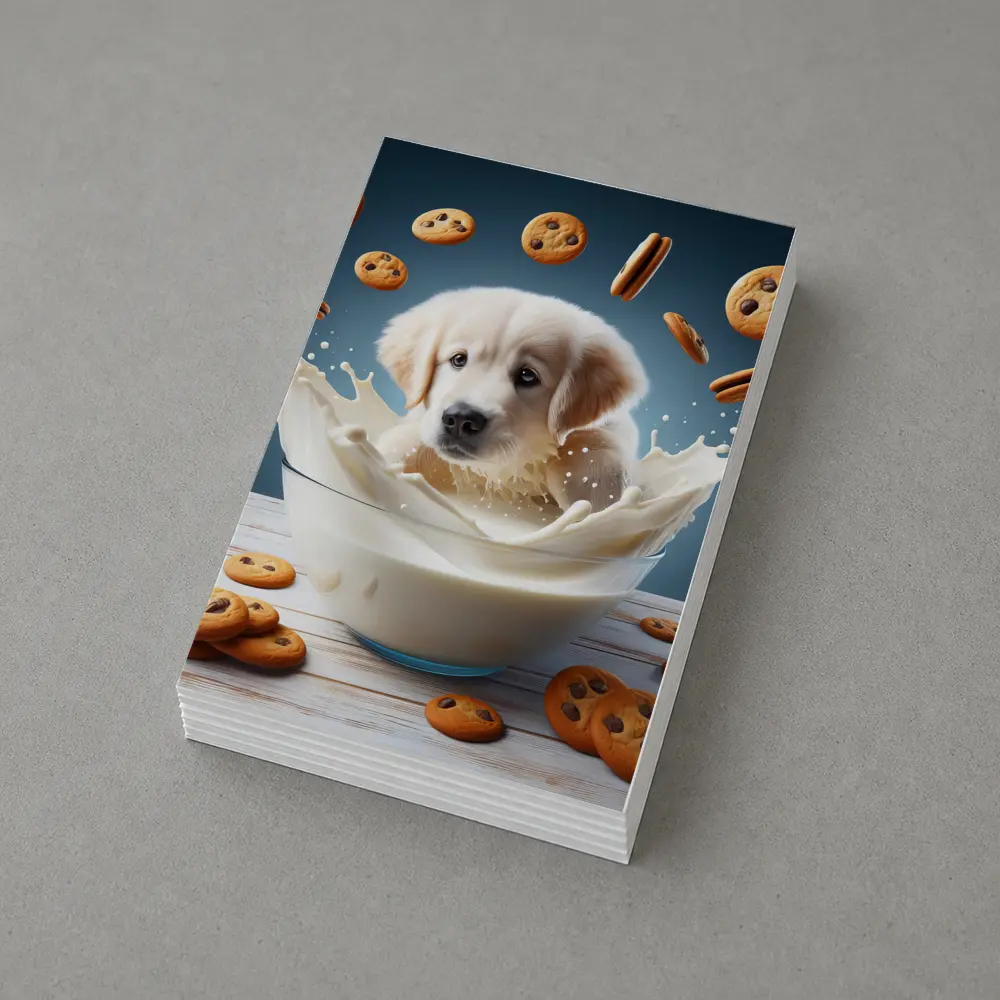 Golden Retriever Puppy Milk Bowl Cookies – Postcards