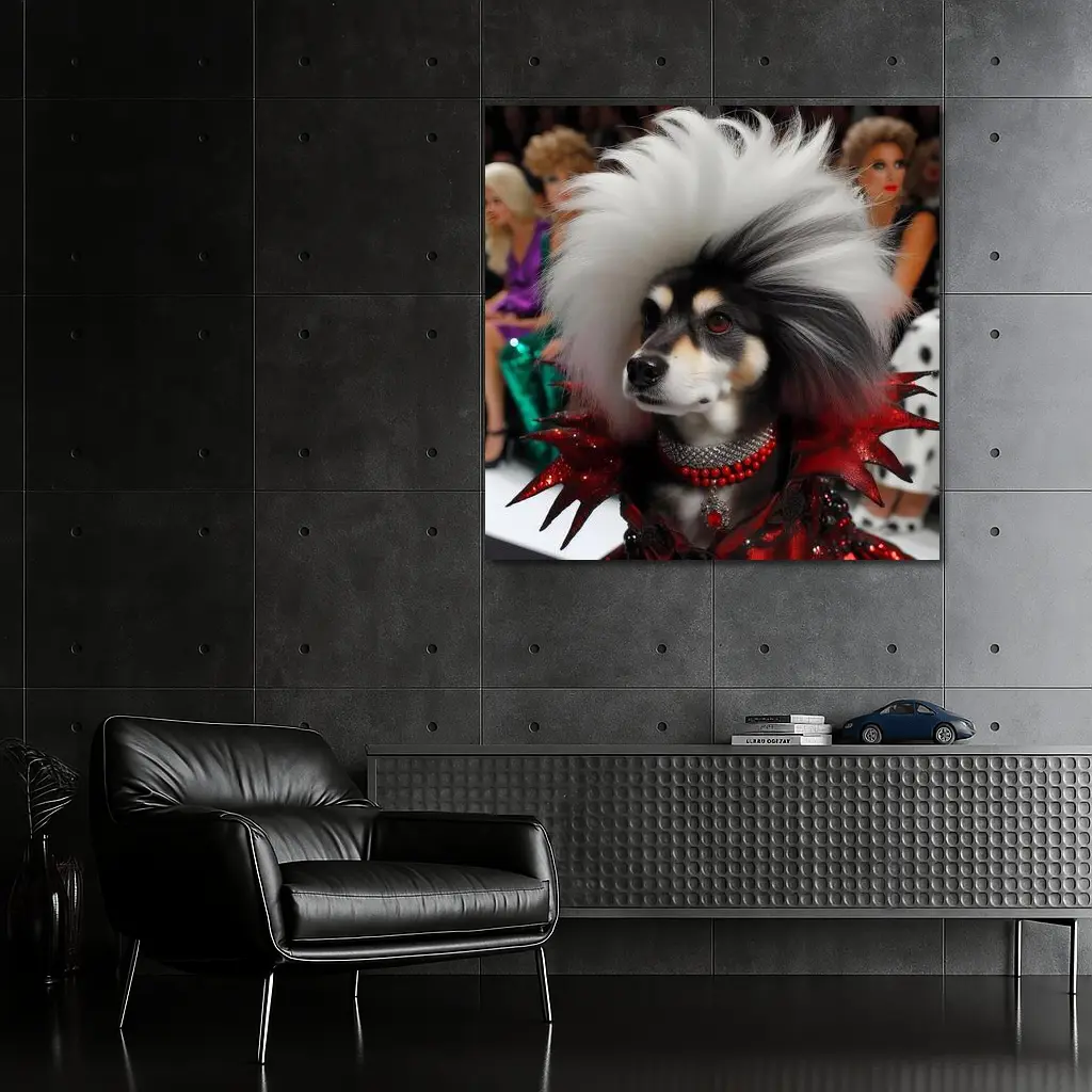 Glamorous Dog Fashion Show Runway Scene – Wall Art