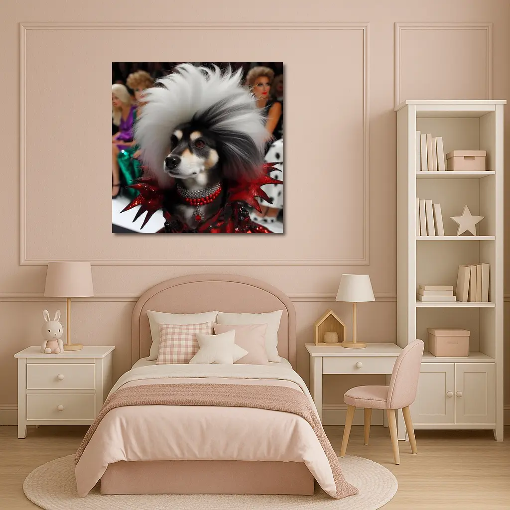 Glamorous Dog Fashion Show Runway Scene – Wall Art