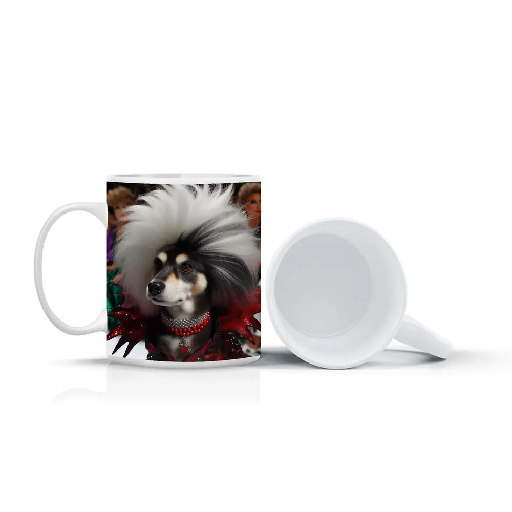 Glamorous Dog Fashion Show Runway Scene – Mugs