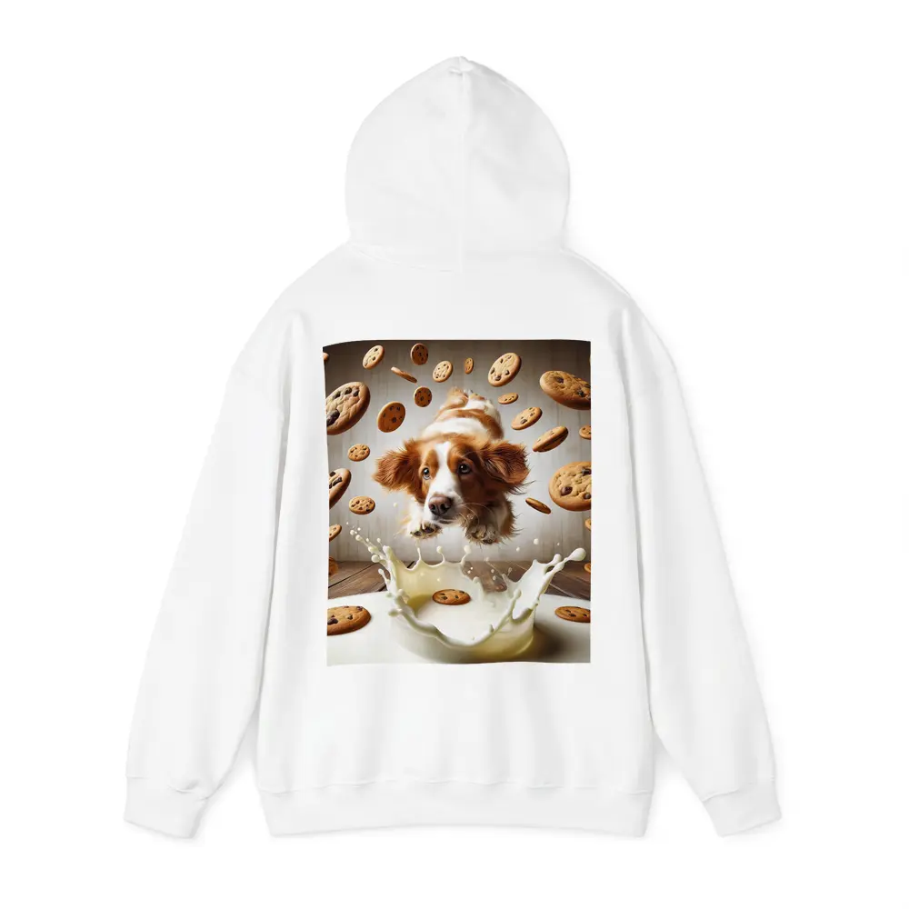 Spaniel Dog Diving Into Milk Cookies – Hoodies
