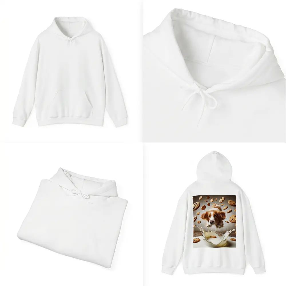 Spaniel Dog Diving Into Milk Cookies – Hoodies