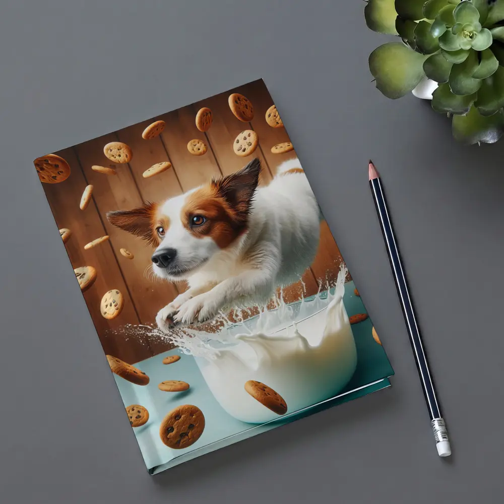 Jack Russell Terrier Jumping Into Milk Cookies – Notebooks