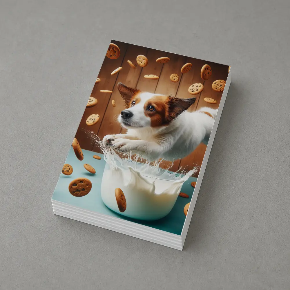 Jack Russell Terrier Jumping Into Milk Cookies – Postcards