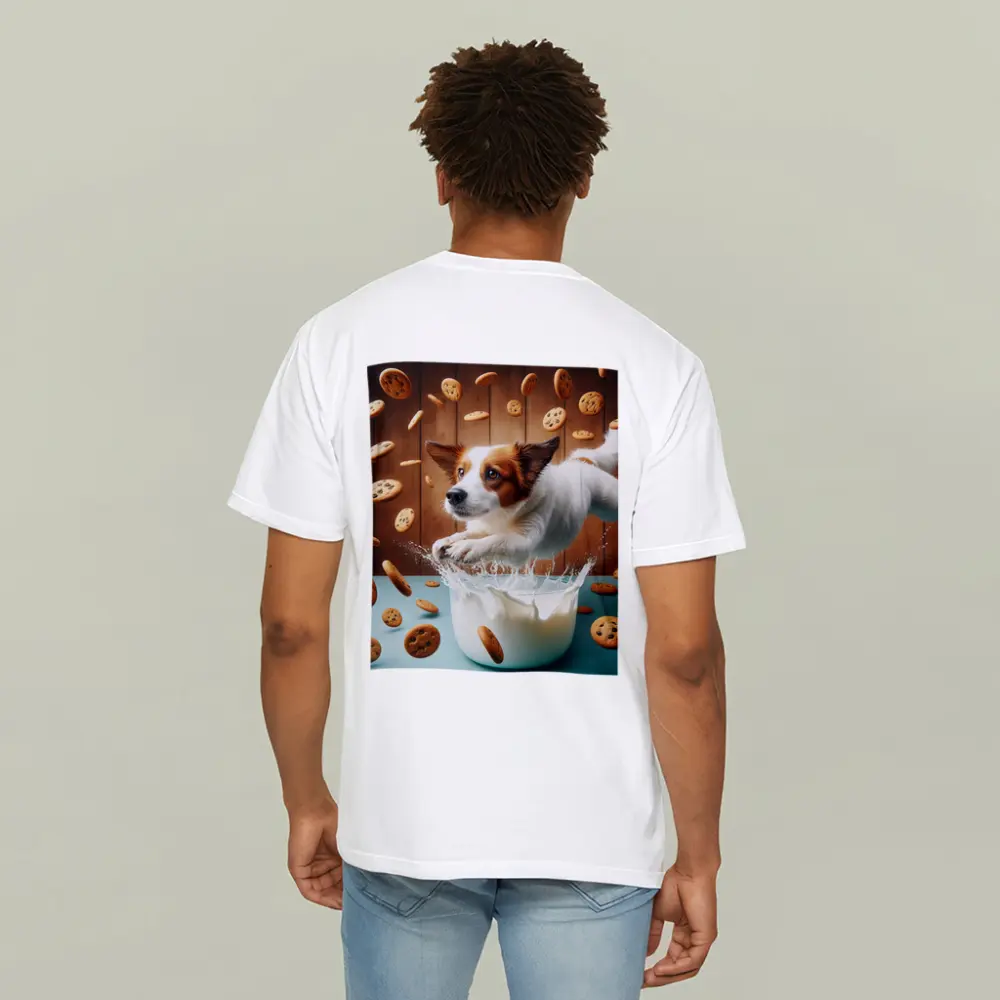 Jack Russell Terrier Jumping Into Milk Cookies – T-Shirts