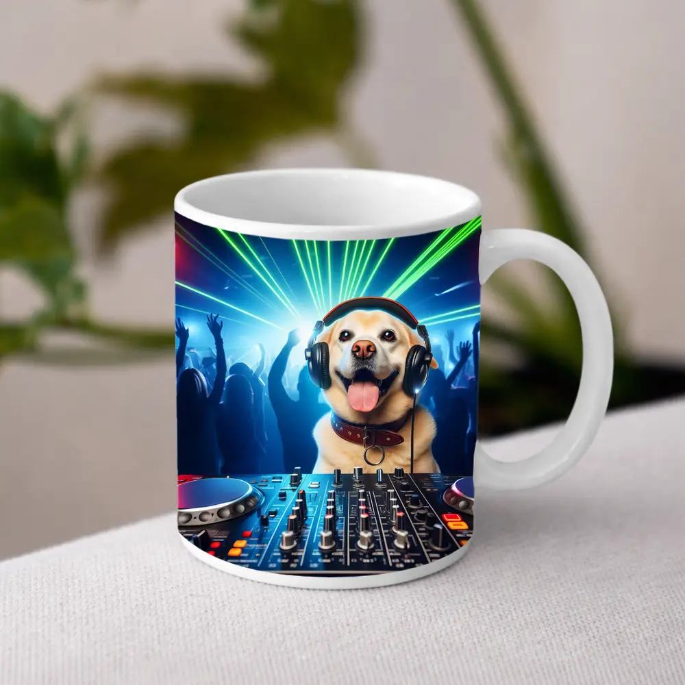 Labrador DJ Dog Party Club Neon – Mugs