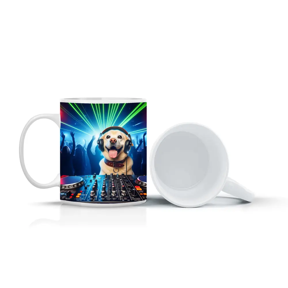Labrador DJ Dog Party Club Neon – Mugs