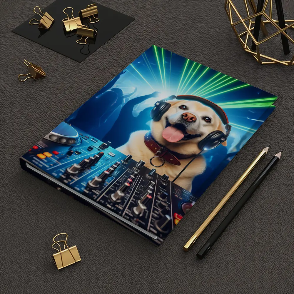 Labrador DJ Dog Party Club Neon – Notebooks
