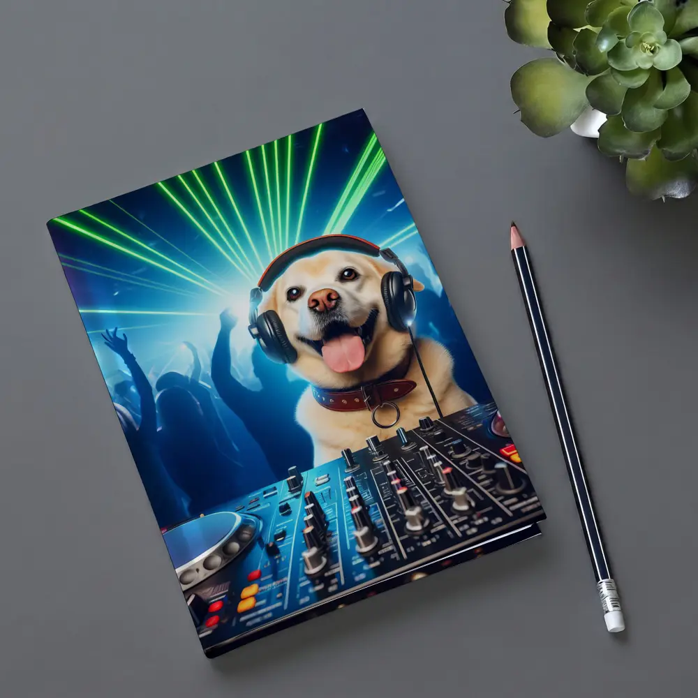 Labrador DJ Dog Party Club Neon – Notebooks