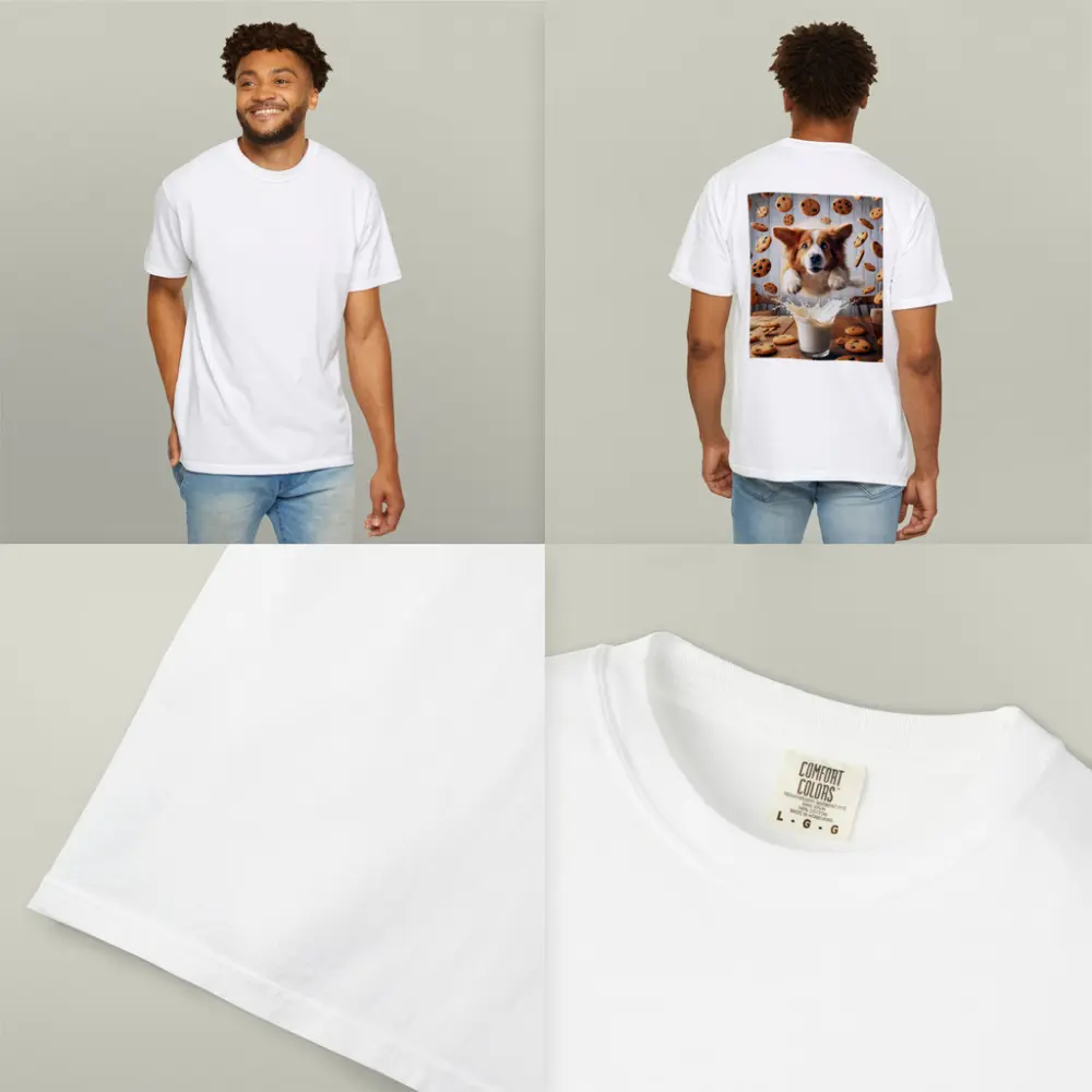 Corgi Dog Jumping Over Milk Glass Cookies – T-Shirts