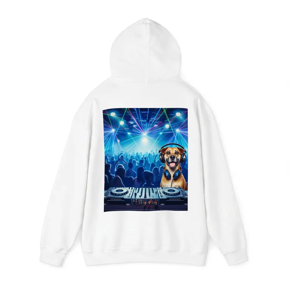 Happy Dog DJ Spinning at Night Club – Hoodies
