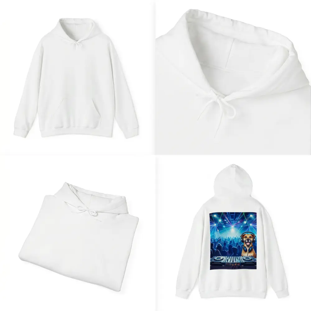 Happy Dog DJ Spinning at Night Club – Hoodies
