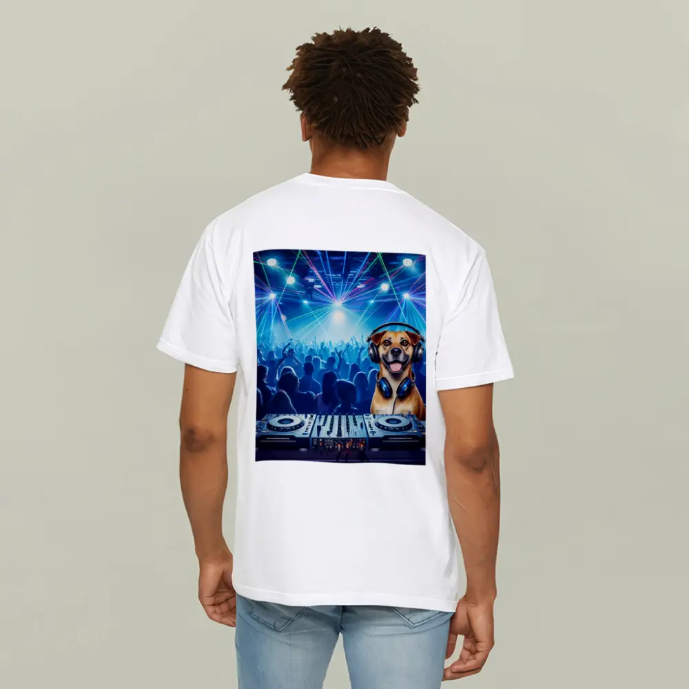 Happy Dog DJ Spinning at Night Club – T-Shirts