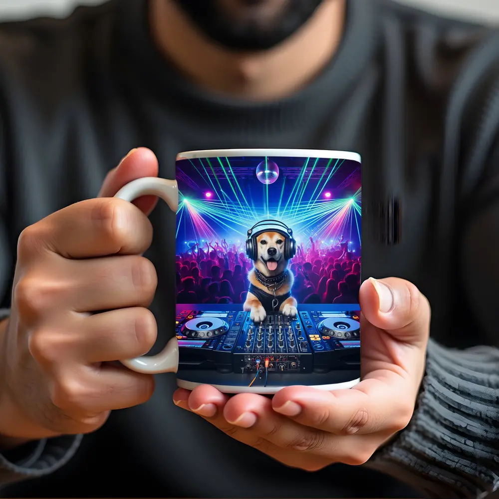 Golden Dog DJ Club Neon Party – Mugs