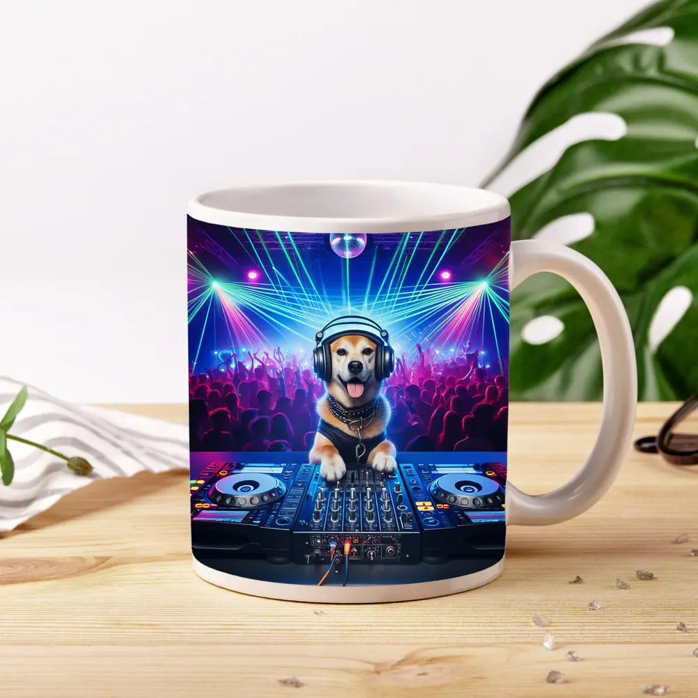 Golden Dog DJ Club Neon Party – Mugs